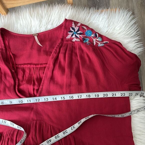 FREE PEOPLE EMBROIDERY  MINI DRESS BOHEMIAN BOHO HIPPIE SIZE SP - Picture 9 of 13